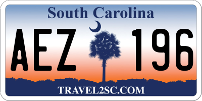 SC license plate AEZ196