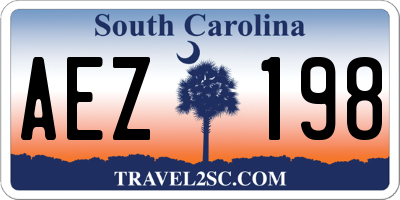 SC license plate AEZ198