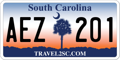 SC license plate AEZ201