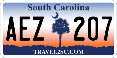 SC license plate AEZ207
