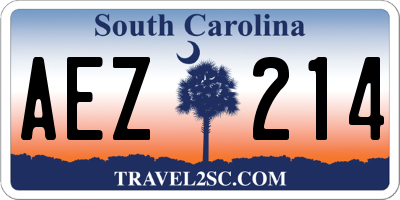 SC license plate AEZ214