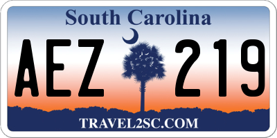 SC license plate AEZ219