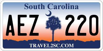 SC license plate AEZ220