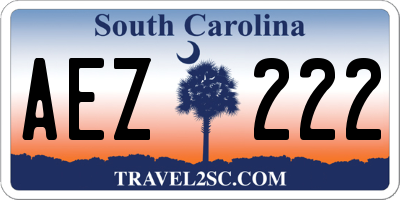 SC license plate AEZ222