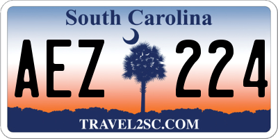 SC license plate AEZ224