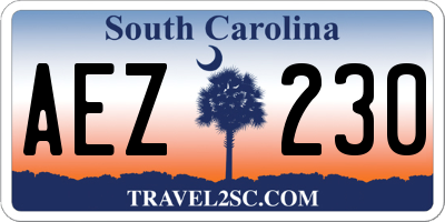 SC license plate AEZ230