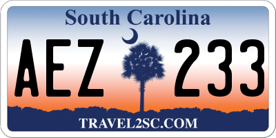 SC license plate AEZ233