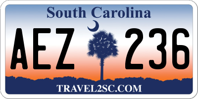 SC license plate AEZ236
