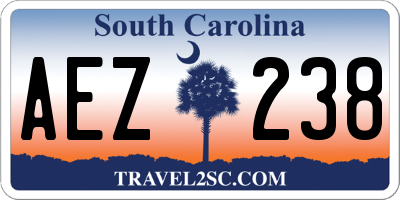 SC license plate AEZ238