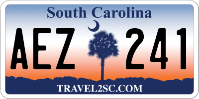 SC license plate AEZ241
