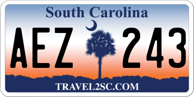 SC license plate AEZ243