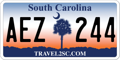 SC license plate AEZ244