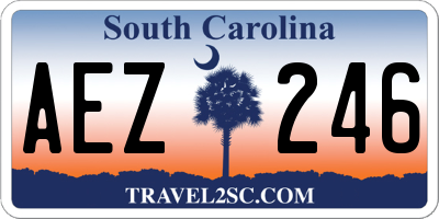 SC license plate AEZ246
