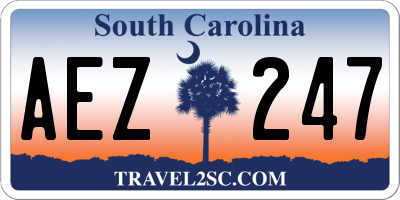 SC license plate AEZ247