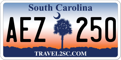 SC license plate AEZ250