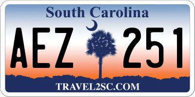 SC license plate AEZ251