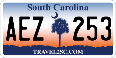 SC license plate AEZ253
