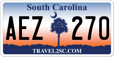 SC license plate AEZ270