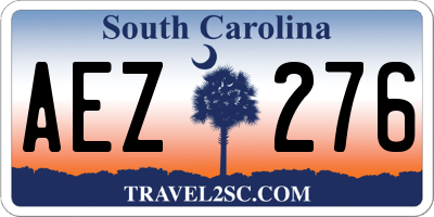 SC license plate AEZ276