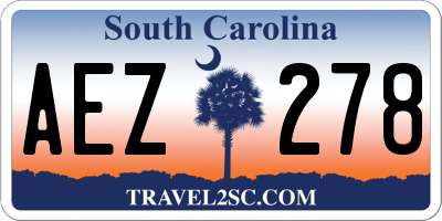 SC license plate AEZ278