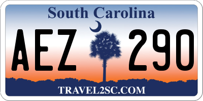SC license plate AEZ290