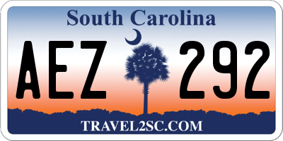 SC license plate AEZ292