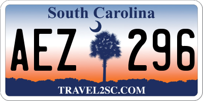 SC license plate AEZ296