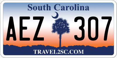 SC license plate AEZ307