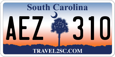 SC license plate AEZ310