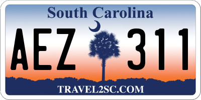 SC license plate AEZ311