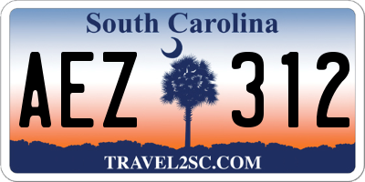 SC license plate AEZ312