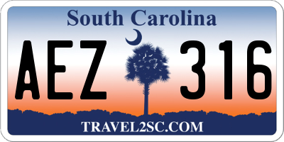 SC license plate AEZ316