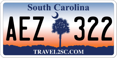 SC license plate AEZ322