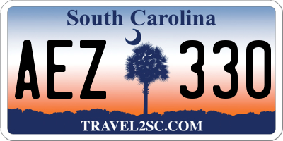 SC license plate AEZ330
