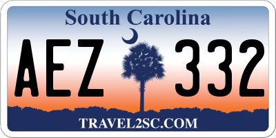 SC license plate AEZ332