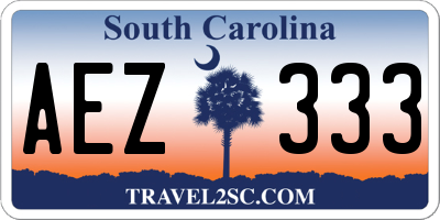SC license plate AEZ333
