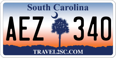 SC license plate AEZ340