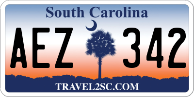 SC license plate AEZ342