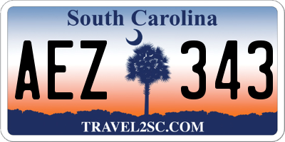SC license plate AEZ343