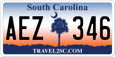 SC license plate AEZ346