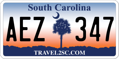 SC license plate AEZ347