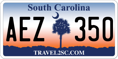 SC license plate AEZ350