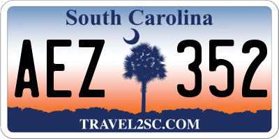 SC license plate AEZ352