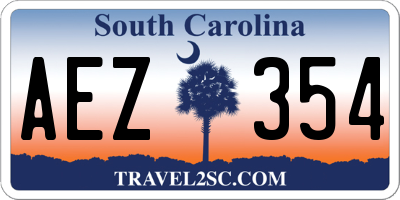 SC license plate AEZ354