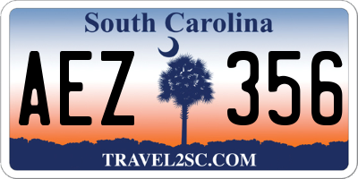 SC license plate AEZ356