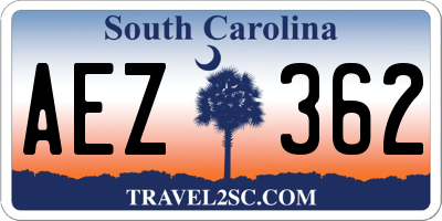 SC license plate AEZ362