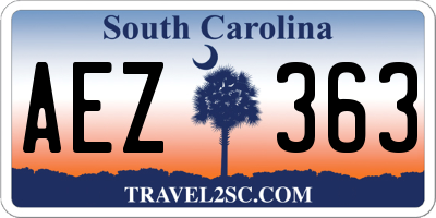 SC license plate AEZ363
