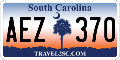 SC license plate AEZ370