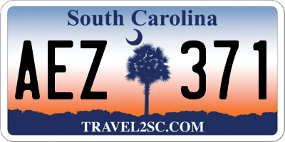 SC license plate AEZ371