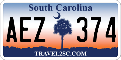 SC license plate AEZ374